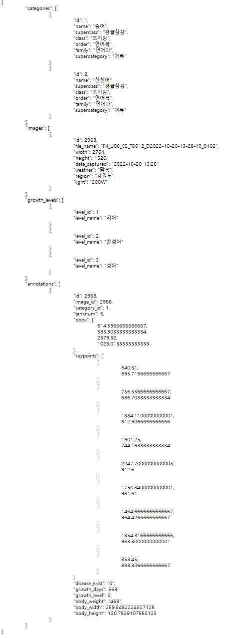 송어·산천어 개체 라벨링데이터 예시