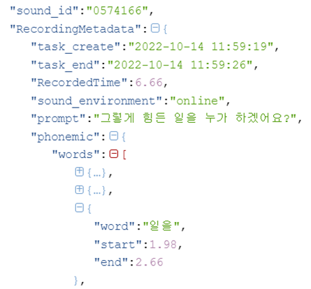 메타 데이터(JSON)